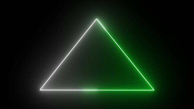 Neon triangle icon on black background