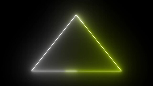 Neon triangle icon on black background