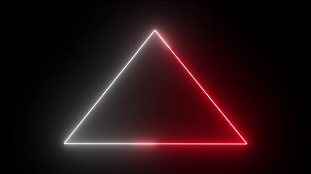 Neon triangle icon on black background