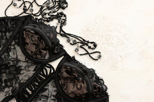 image of black lace lingerie corset