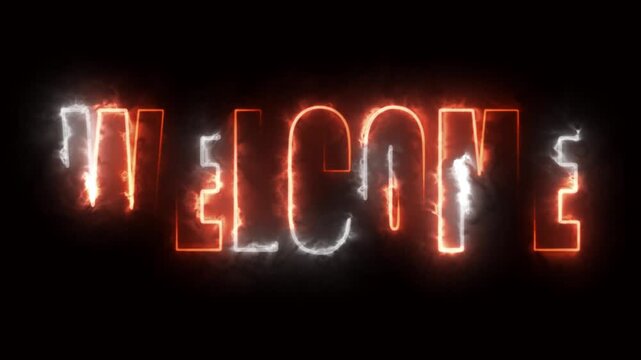 Neon text on black background