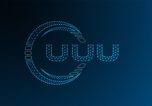 UUU low poly letter logo vector design. UUU lower poly logo design. Low poly logo.