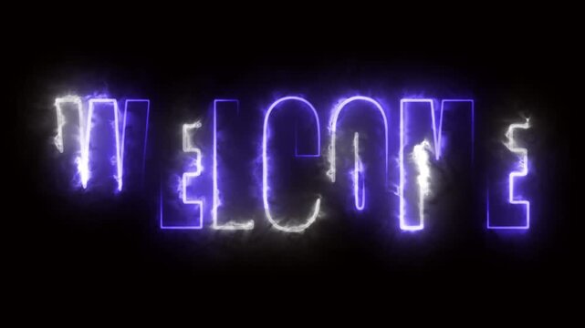 Neon text on black background
