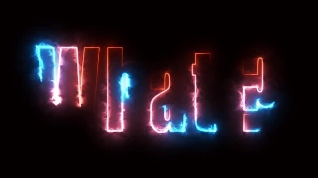 Neon text on black background