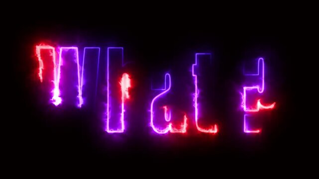Neon text on black background