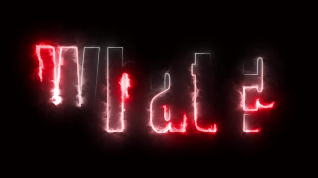 Neon text on black background