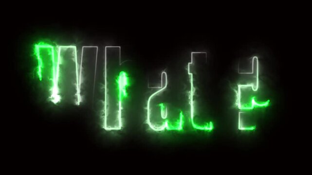 Neon text on black background