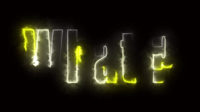 Neon text on black background