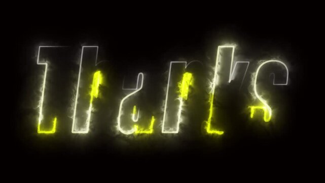 Neon text on black background