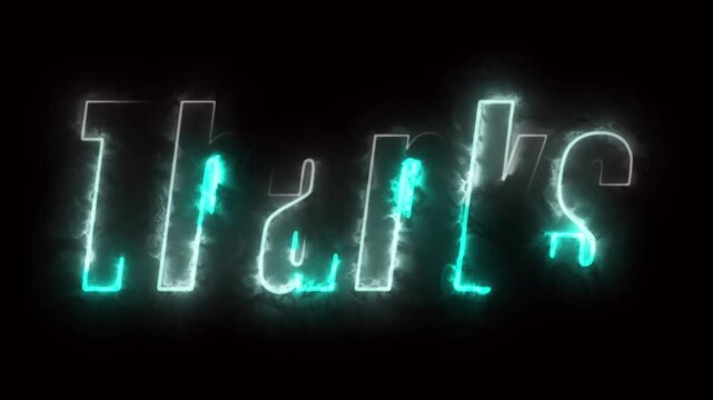 Neon text on black background