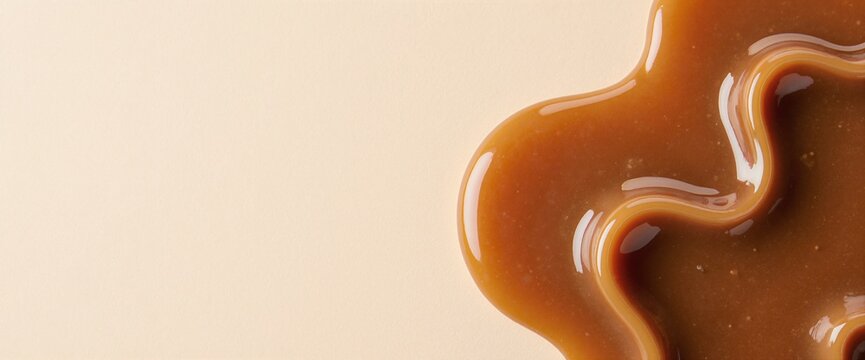 The texture of the wavy caramel closeup