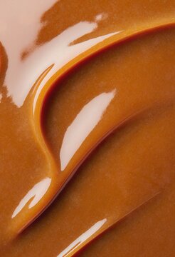 The texture of the wavy caramel closeup