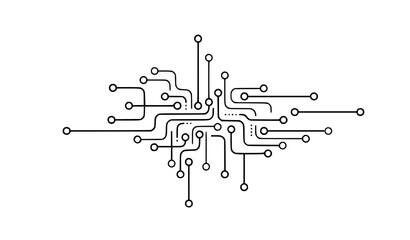 Artificial intelligence network nodes circuit line art minimal vector illustration isolated © MD HAJIRUDDIN