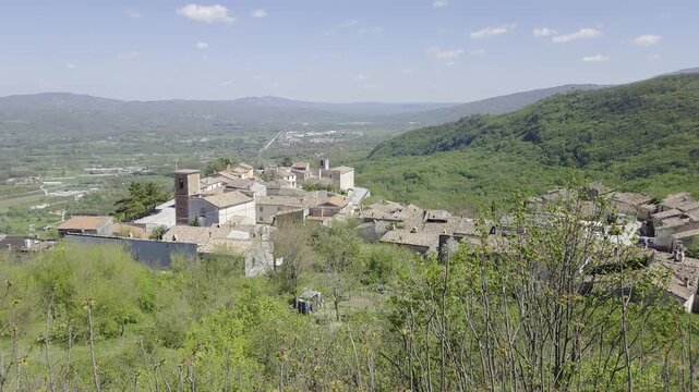 Panoramic view of a mountain town in Molise, Italy.