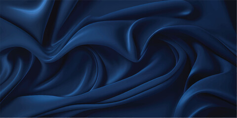Fototapeta premium Abstract Deep Blue Fabric Swirl Macro Shot with Dramatic Lighting and Sparkling Texture for Background or Design Element