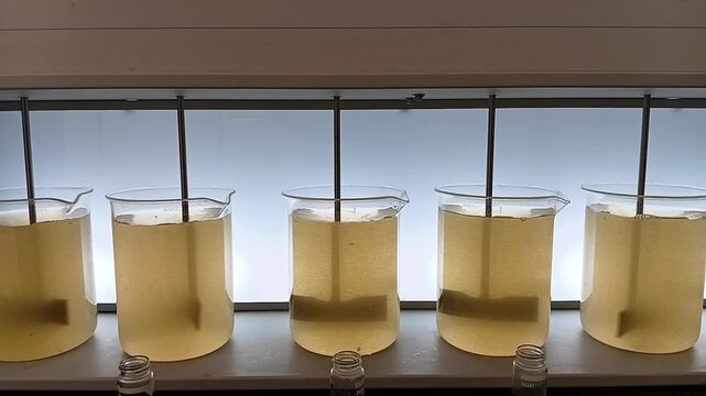 Middle Stage of Rapid Mixing at 120 RPM in Jar Test Flocculation Process for Water Treatment Analysis