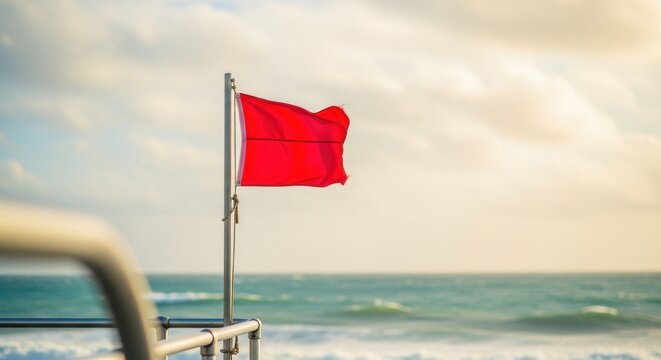 Red flag warning beach safety and hazardous conditions a visual alert for swimmers and visitors