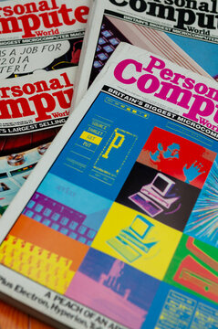 Selection of Personal Computer World computer magazines from 1983