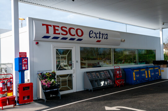 Outside of a Tesco petrol station