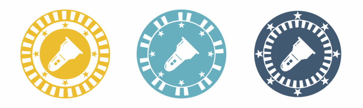 Flashlight icon. Flashlight illustration label design. Design for business. Vector illustration.