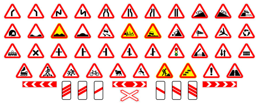 Road signs. Warning signs