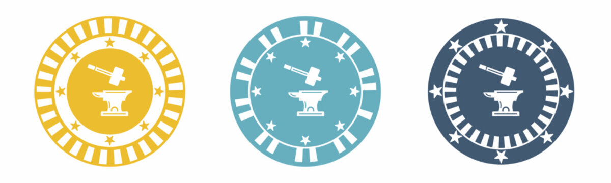 Anvil icon. Anvil illustration label design. Design for business. Vector illustration.
