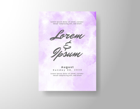 Wedding invitation with abstract splash watercolor