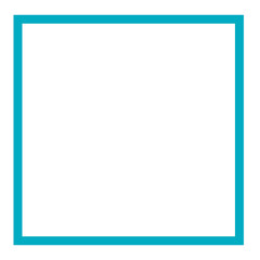 Obraz premium Cyan, Aqua Square Minimalistic Outline Design