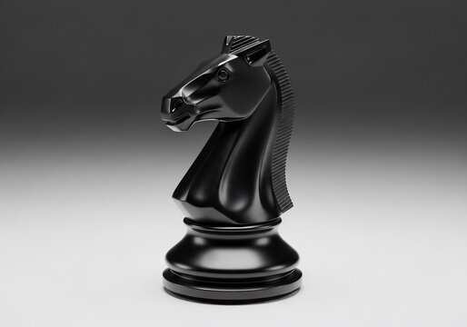 Obsidian steed of strategy, rendered in stark light.