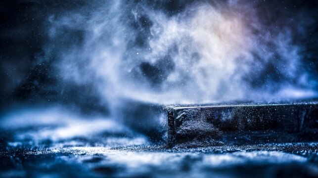 Fine mist of milk powder being spray dried in an industrial tower