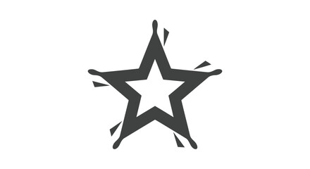 A striking black starburst graphic with sharp points and a central white five pointed star © Shakil