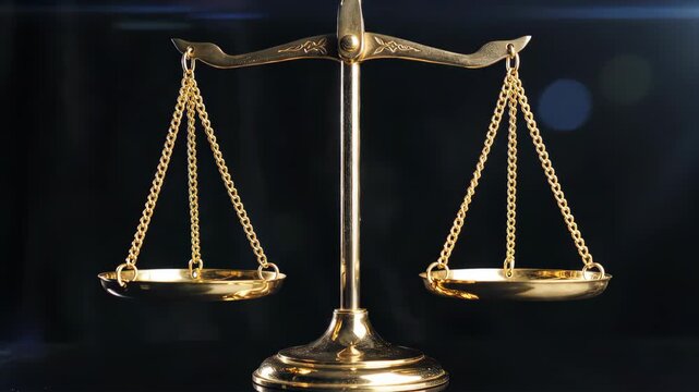 Golden Scales of Justice Symbolizing Law and Fairness.