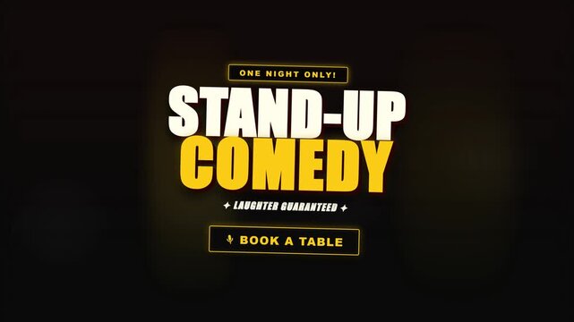 Stand up Comedy Show Event Promotion Graphic Design for Booking Tables