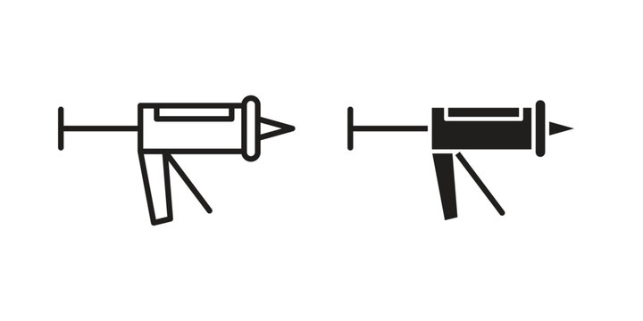 Sealants gun icon concept design set. Icon Element For Design