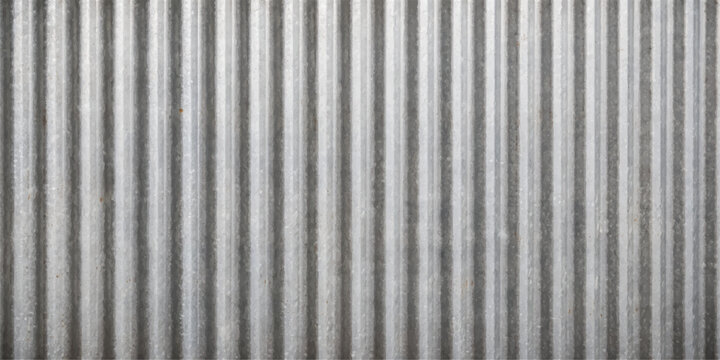 Corrugated metal texture background with gray steel industrial striped surface pattern wallpaper and metallic sheet design