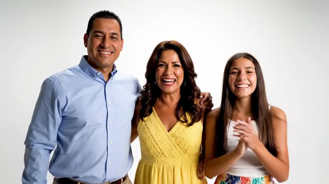 Excited Family Celebrating Together with Joyful Expressions.