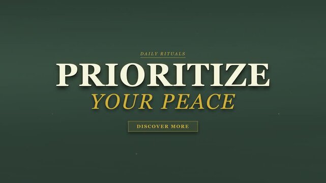 Peace Message Daily Rituals Prioritize Your Peace and Self care