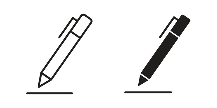 Write icon silhouette. Editable stroke. Line vector illustration design