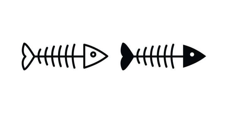 Fish bone icon - Vector design set