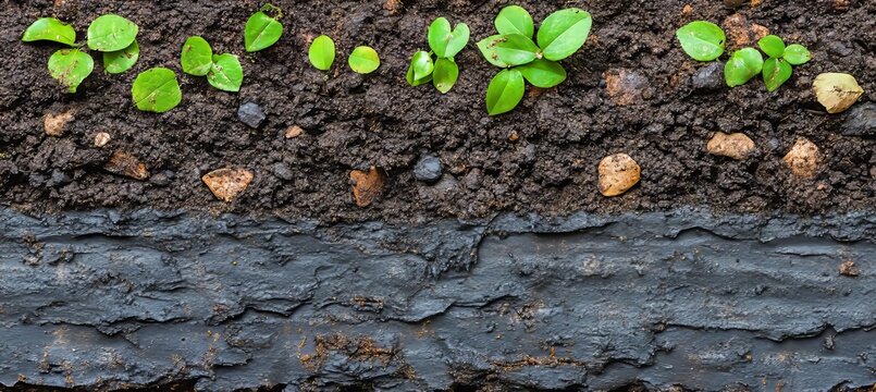 Vibrant Soil and Life Planted Leaves Thriving in Dark Underground for Nature s Flourishing Growth