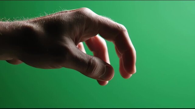 Hand Gestures on Green Background.