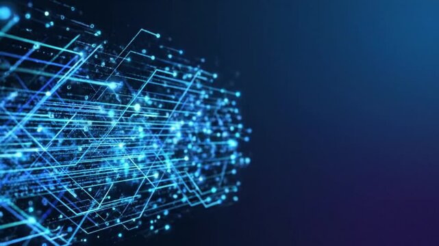 Abstract SaaS banner with smooth data flow clean modern tech background