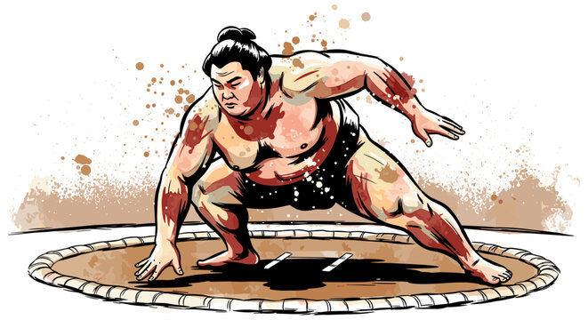 Sumo Wrestler in Stance
