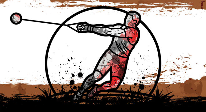 Hammer Throw Athlete Silhouette