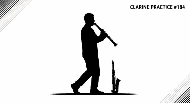 A musician plays the clarinet in a peaceful practice session