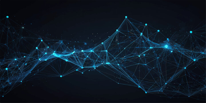 Abstract Network Connection Visualizing Digital Connectivity. A dynamic and visually captivating abstract image showcases a complex network of interconnected points and lines.