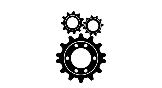 Black gear wheels machinery parts.