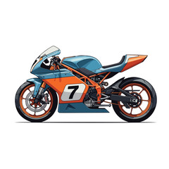 Obraz premium Racing motorcycle with number seven on side