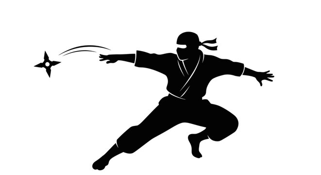 Silhouette of Martial Artist in Action.
