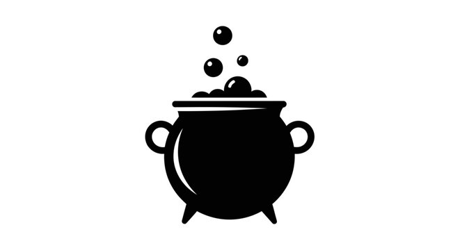 Black Cauldron Boiling Bubbles.